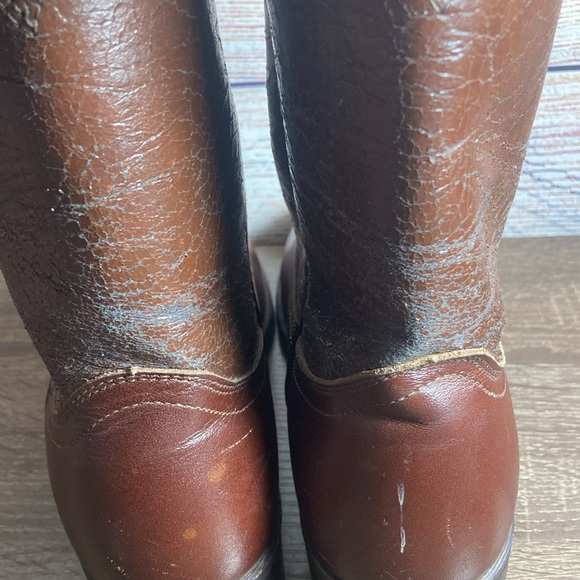 Mens Pre Owned Laredo Burgundy Roper Cowboy Boots Size 7.5D - Picture 7 of 11